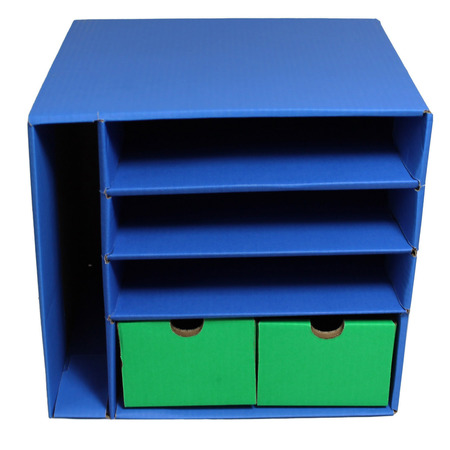 PACON Classroom Keepers® Management Center, 4 Slots and 2 Drawers, Blue P001331